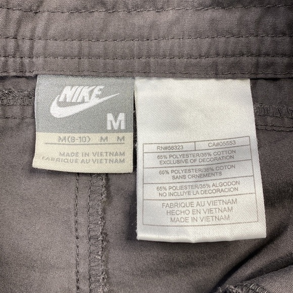 Vintage Nike Gray Tie Cuff Spell Out Mini Swoosh Shorts Size Medium - Picture 6 of 8